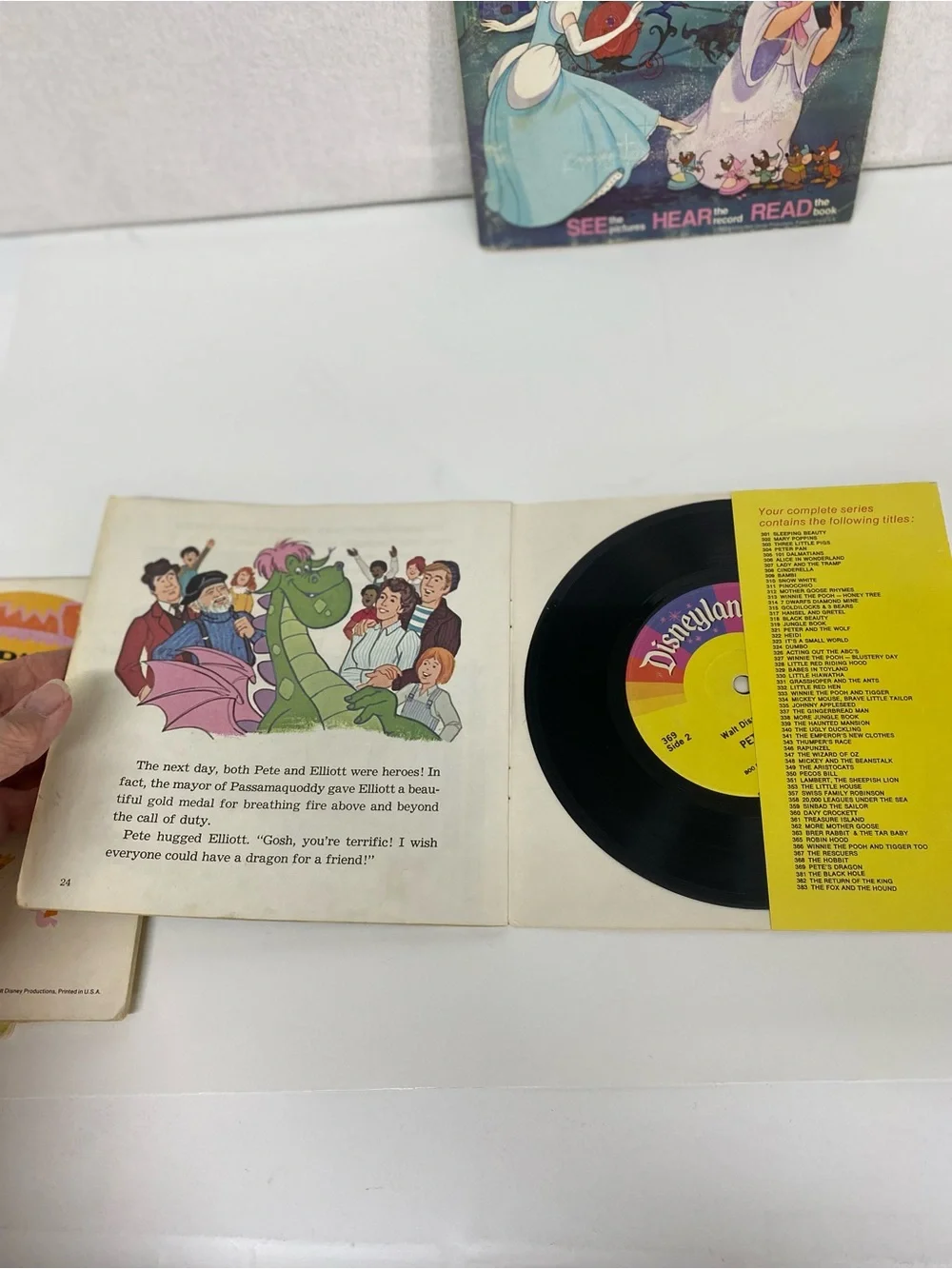 Disney Storybook Records Set Lot of 5 Books with records See Hear Read 331/3 RPM